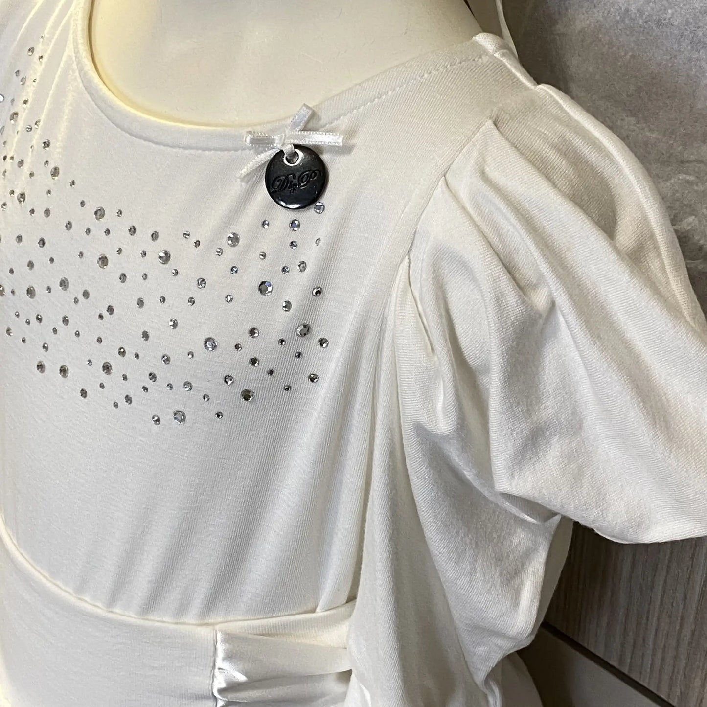 Completo elegante bimba maglia + gonna BIANCO
