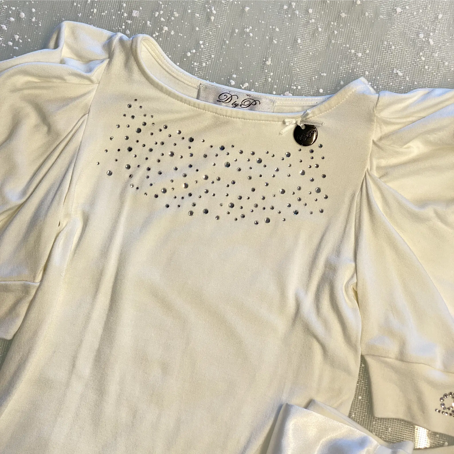 Completo elegante bimba maglia + gonna BIANCO