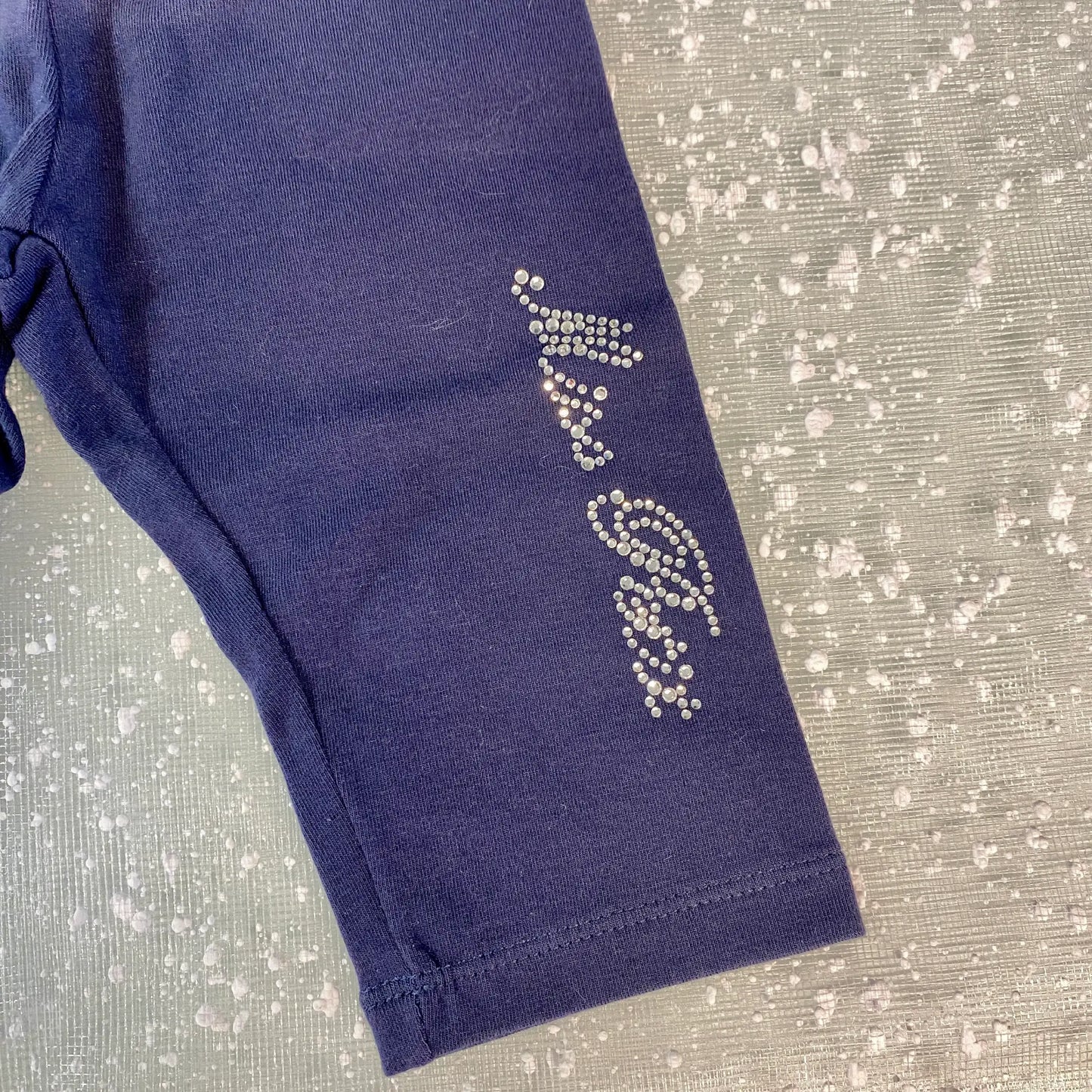 Leggings Neonata Blu Paillettes o Cotone Classico | Outlet