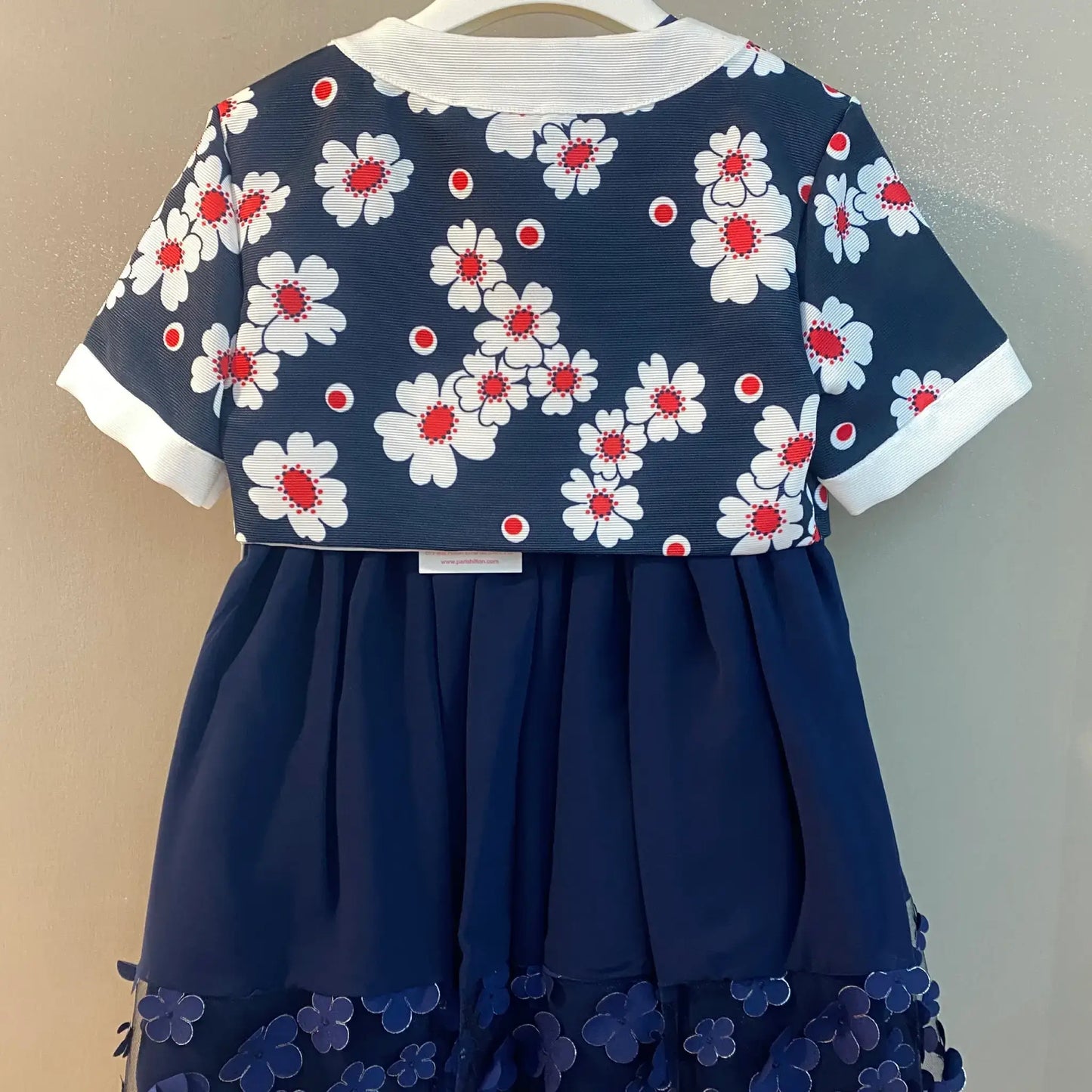 Giacchino Blu a Margherite per Cerimonia Bambina