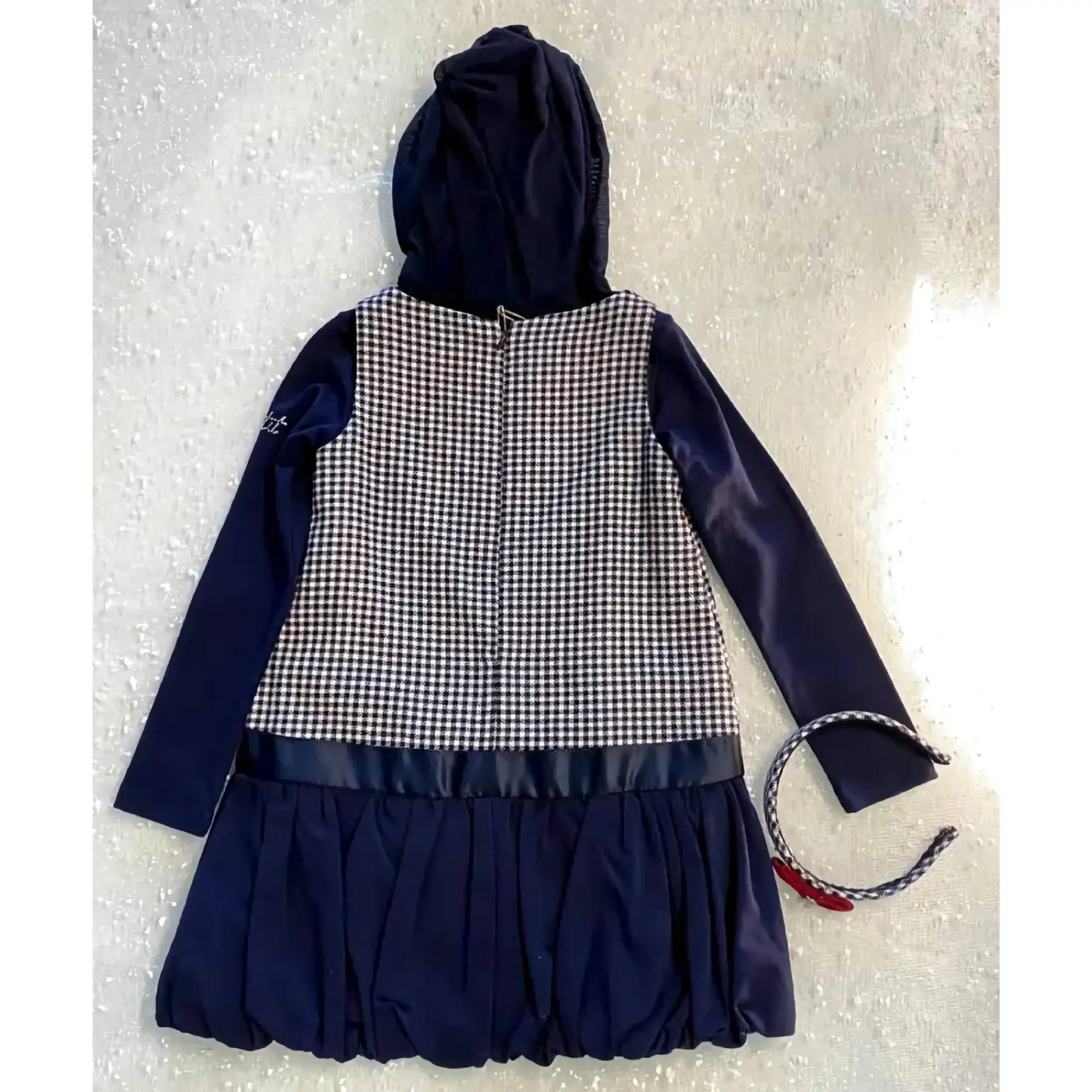 Set 2 pezzi composto da maglia e abito Blu/Quadri