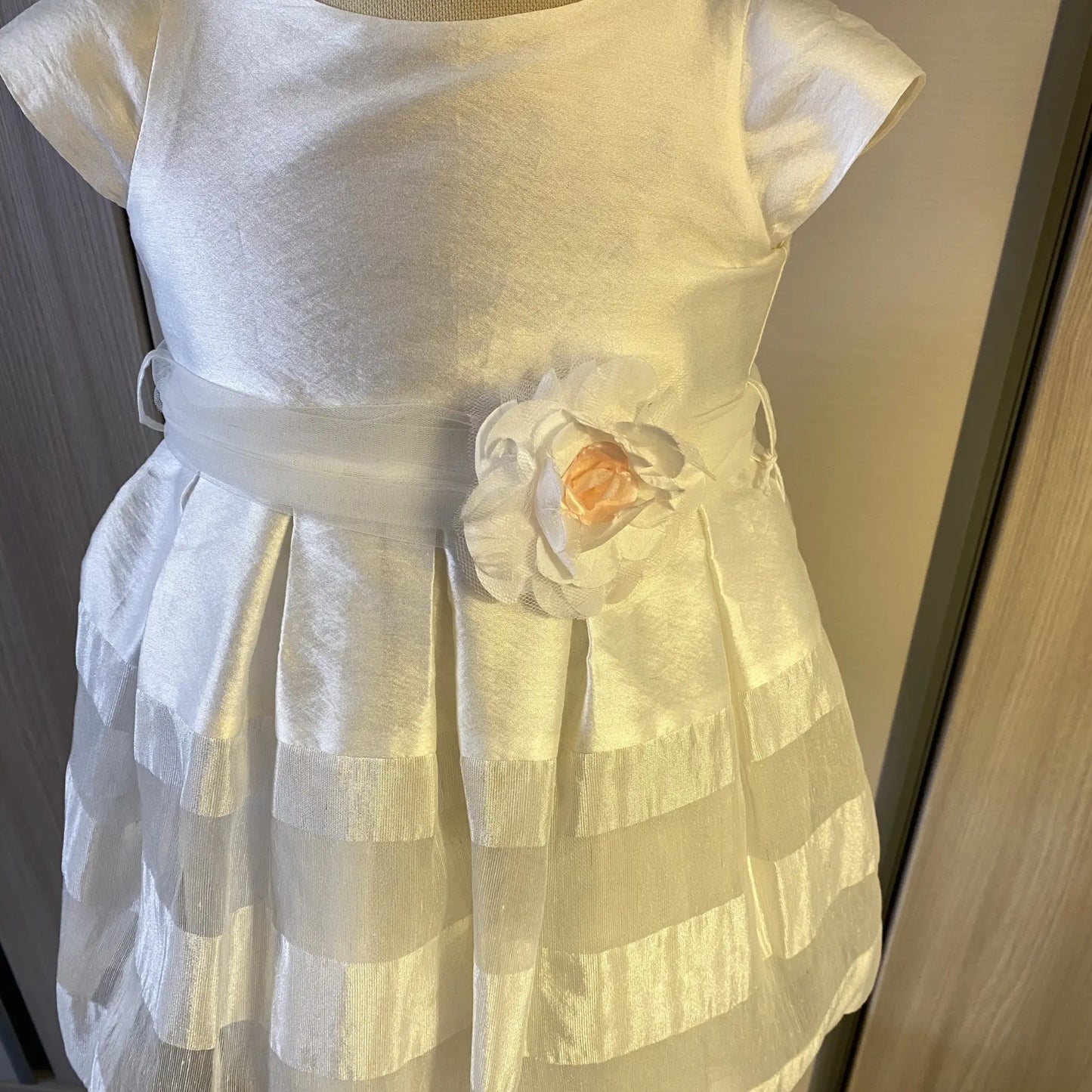 Vestito da Cerimonia per bambina in lino e cotone