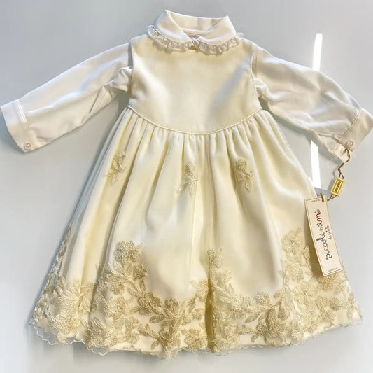 Abito battesimale in velluto per bambina piccola