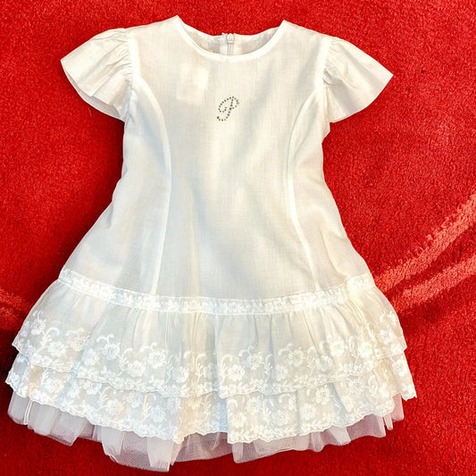 Abito in cotone da battesimo per bambina
