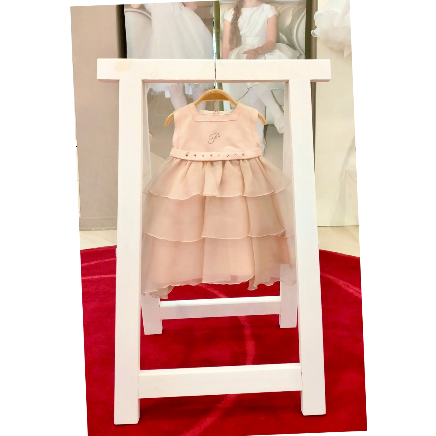 Abito da battesimo rosa cipria
