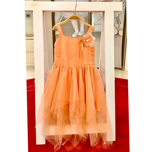 Abito da cerimonia color pesca per bambina