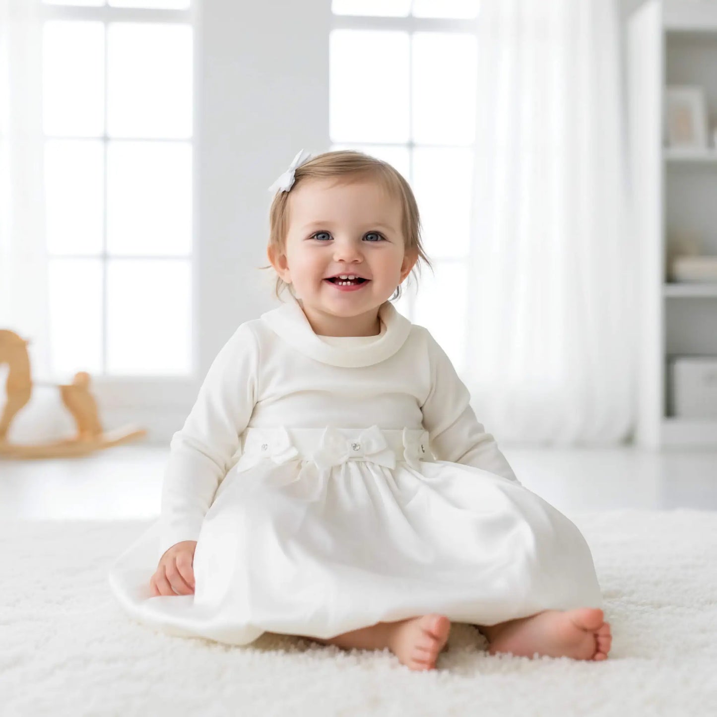 Abito elegante per bambina con gonna in raso in outlet