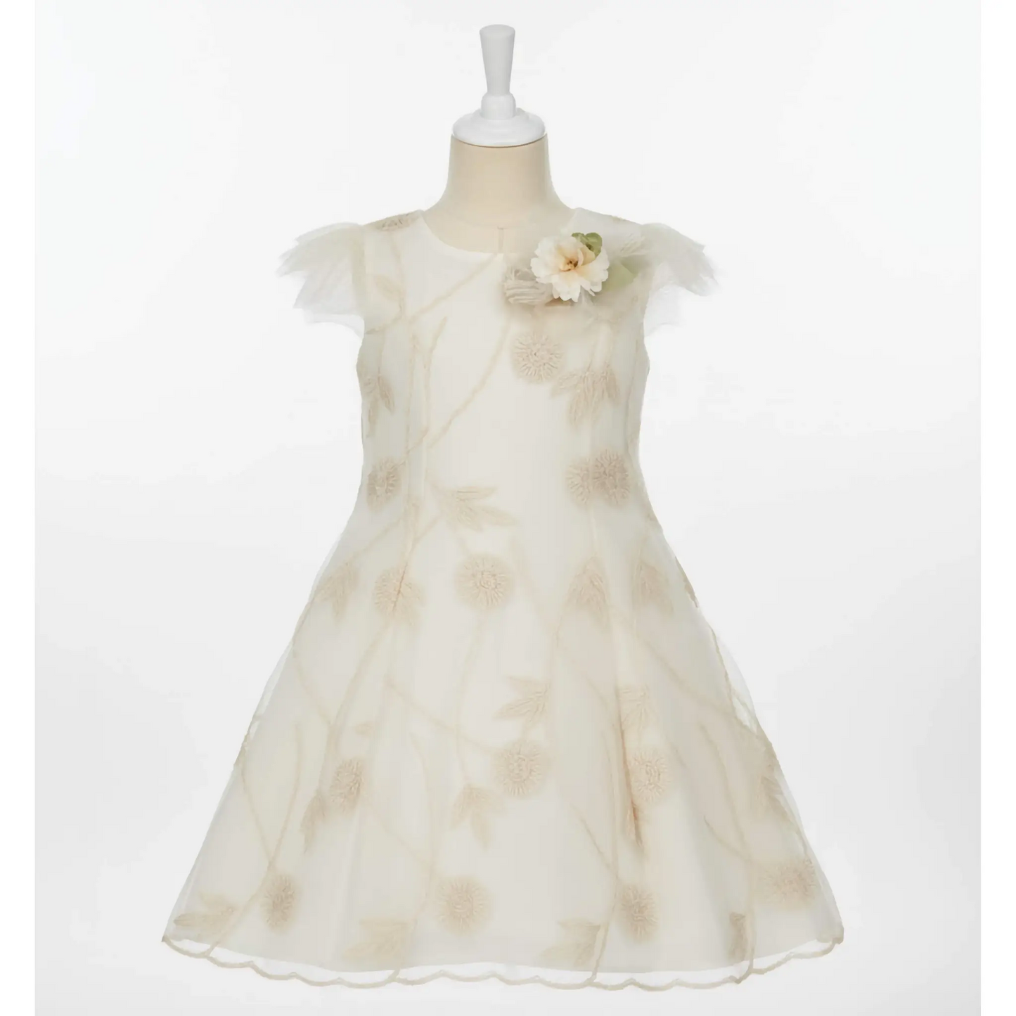 Abito in seta con ricami floreali