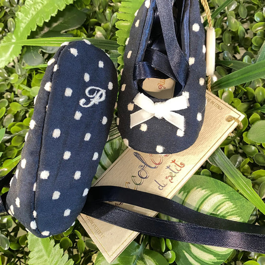 Ballerine per Neonata Blu a Pois
