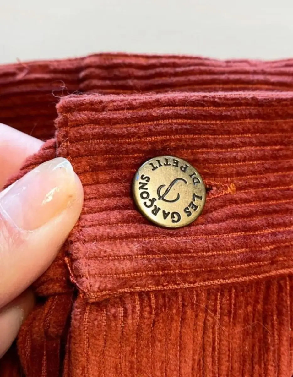 Pantalone in velluto rosso per bambino