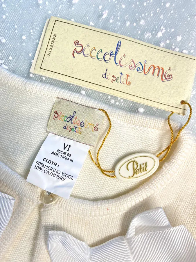 Cardigan misto lana e cashmere elegante per neonata