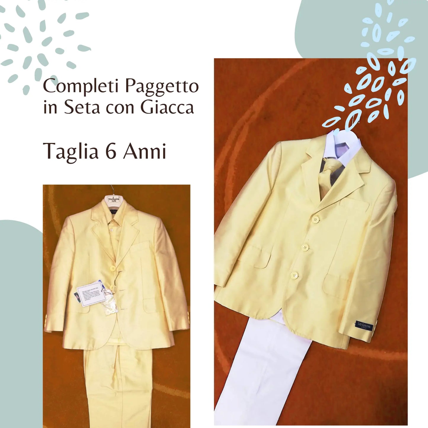 Completi Paggetto in seta Tussath con Giacca