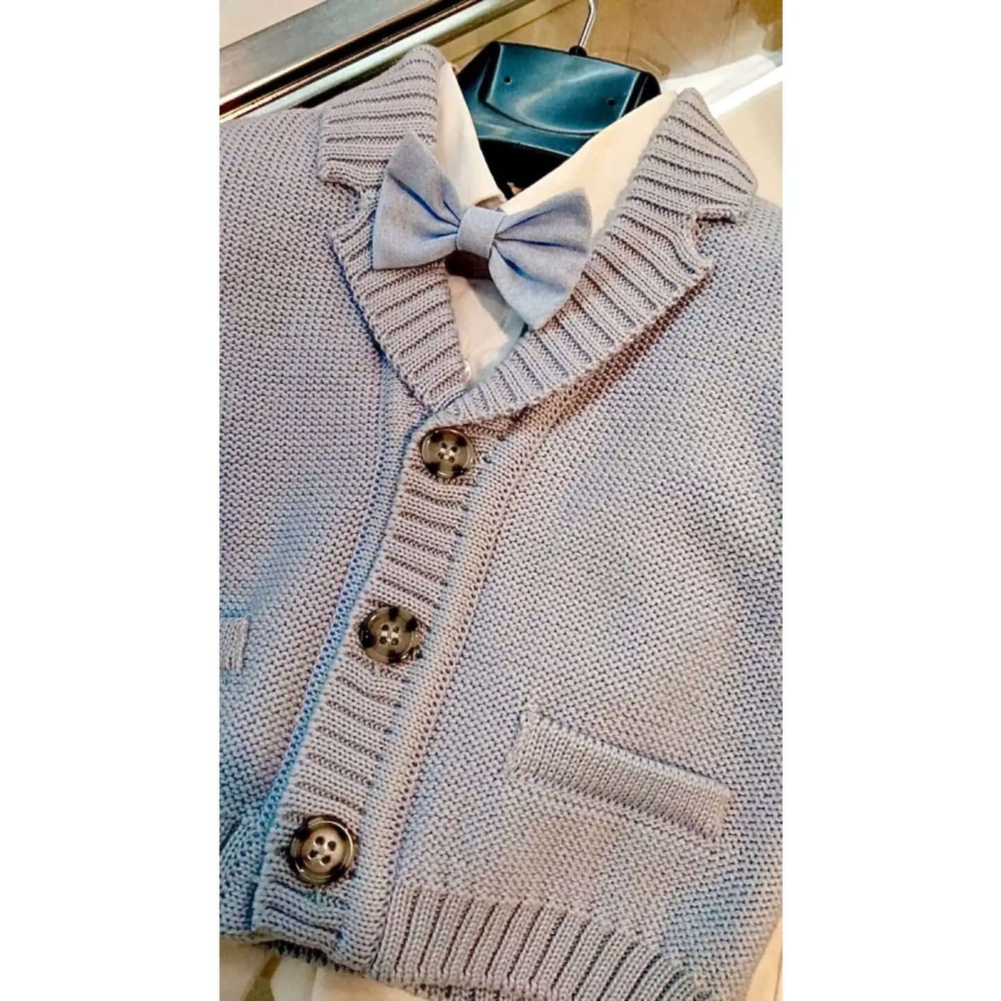 Completo 4 pezzi per battesimo primaverile o autunnale