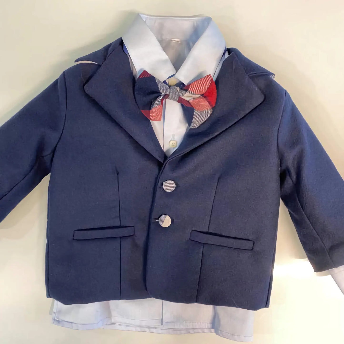 Completo da battesimo per bambino fantasia tartan