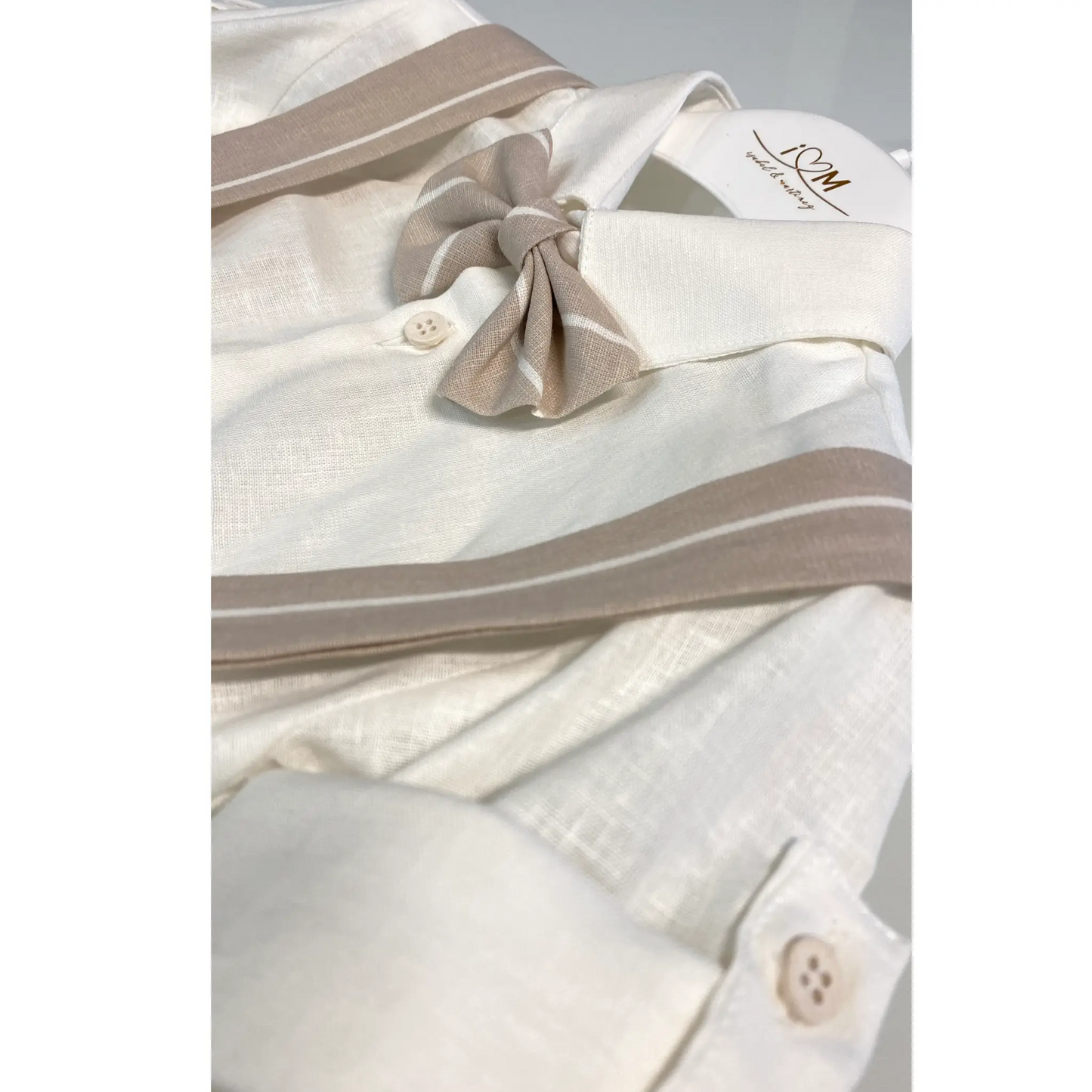 Completo estivo in lino per battesimo bambino. Occasione!