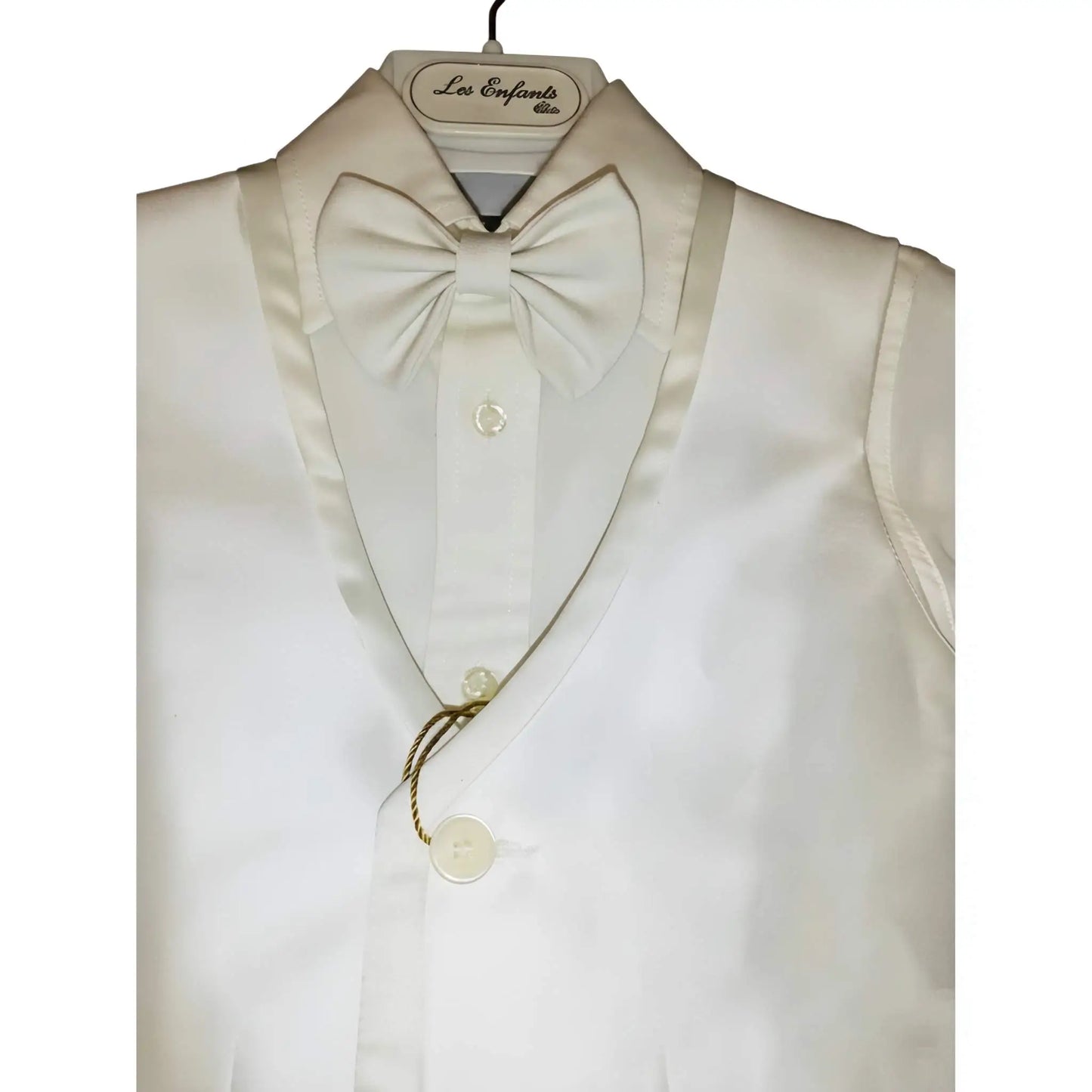 Completo paggetto 3 anni bianco panna in cotone e raso