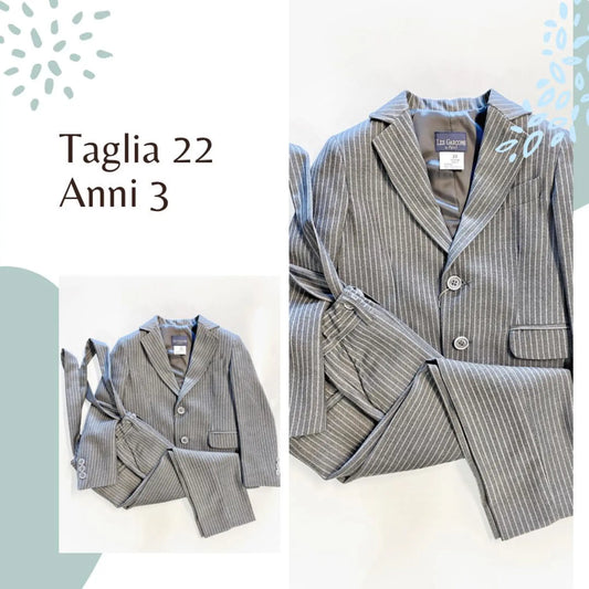 Completo paggetto matrimonio giacca e pantalone per bambino 3 anni