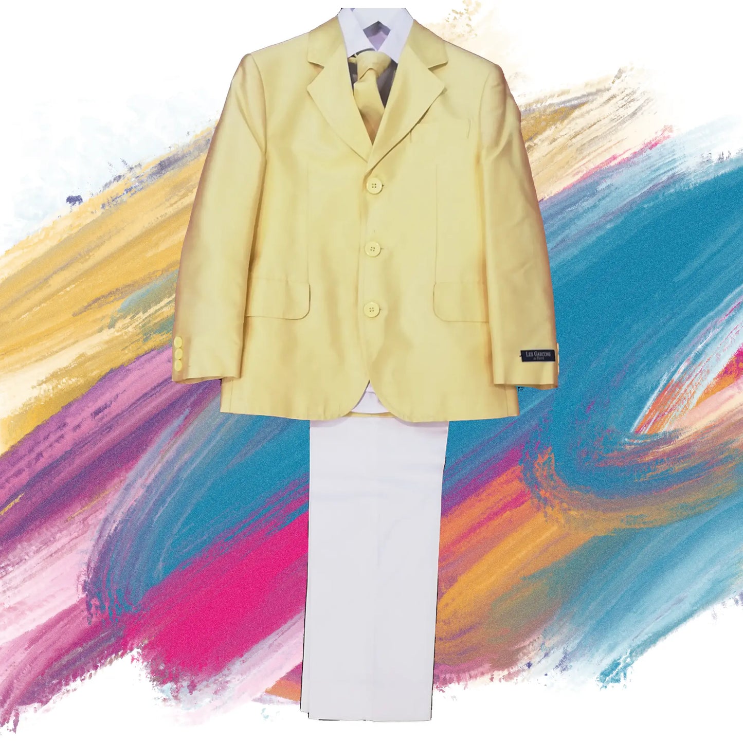 Completo Paggetto con Pantaloni bianchi e Giacca in seta