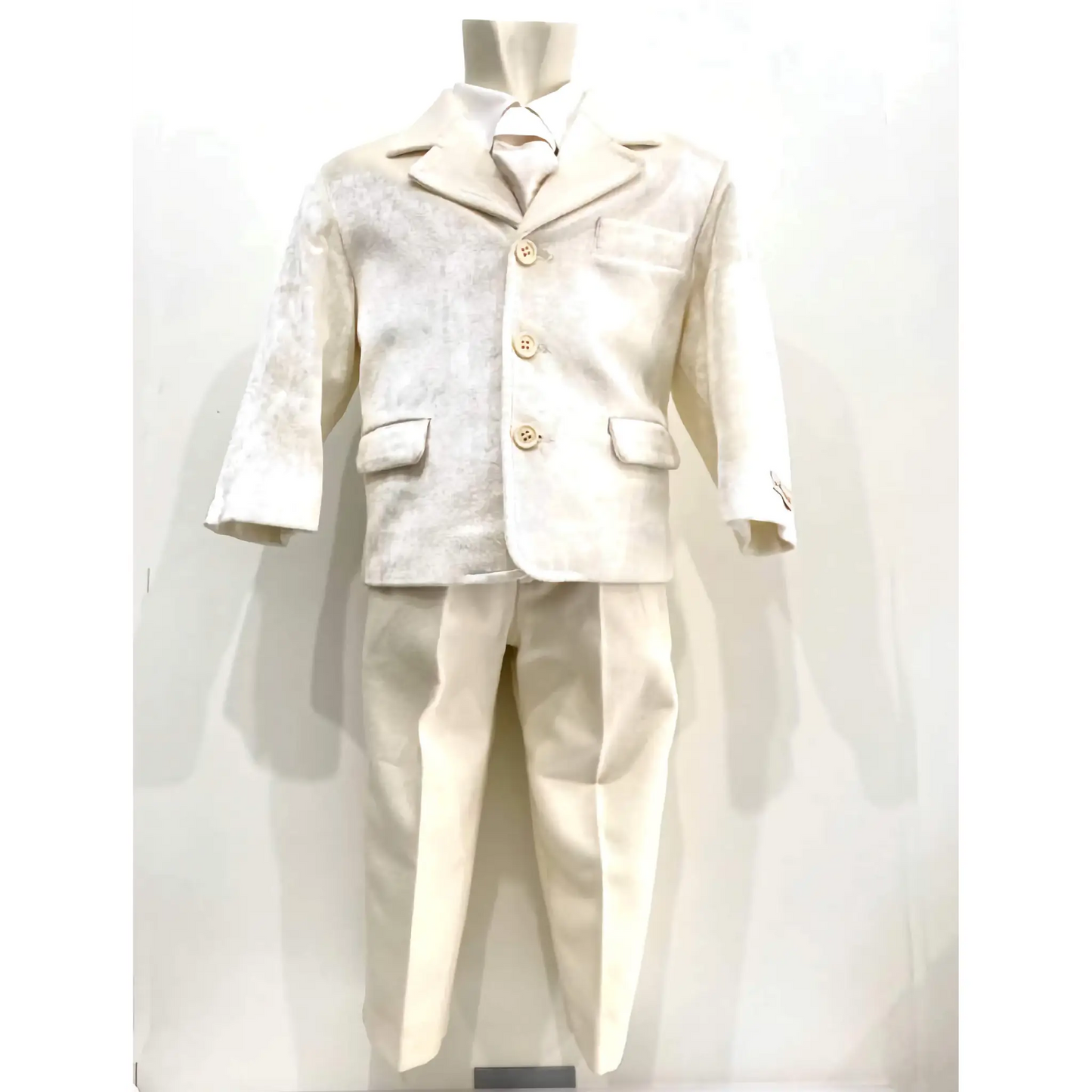 Completo di velluto bianco per battesimo bambino