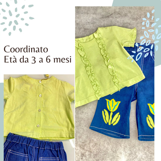 Coordinato casual per bambina dai 3 ai 6 mesi