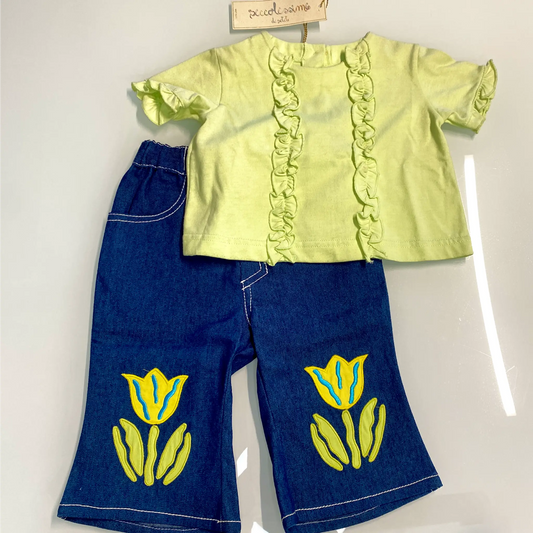 Coordinato neonata jeans e maglietta