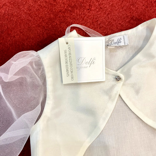 Coprispalle da cerimonia in tulle e raso 12 mesi