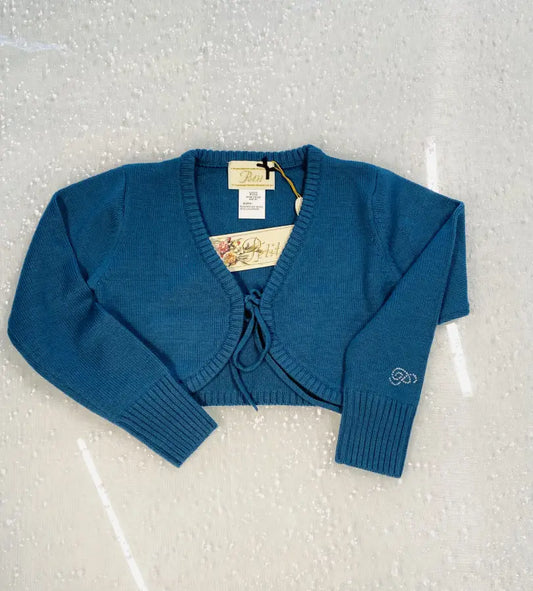 Coprispalle bolero verde petrolio per bambina