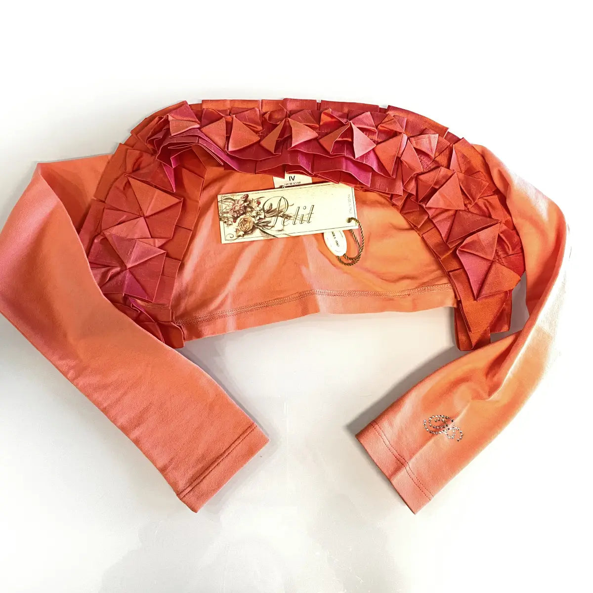 Coprispalle con rouches arancione per bambina