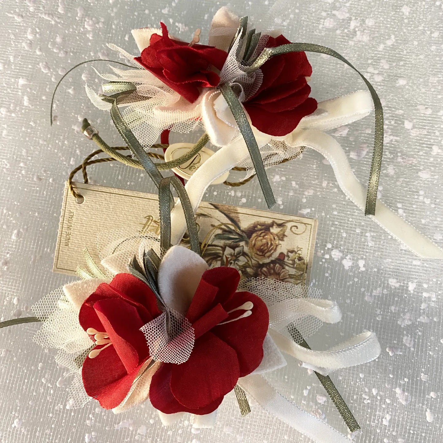 Fermaglio con fiori elegante da cerimonia 4 stagioni per bambina