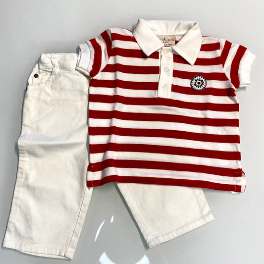 Idea regalo per neonato in outlet: polo + jeans