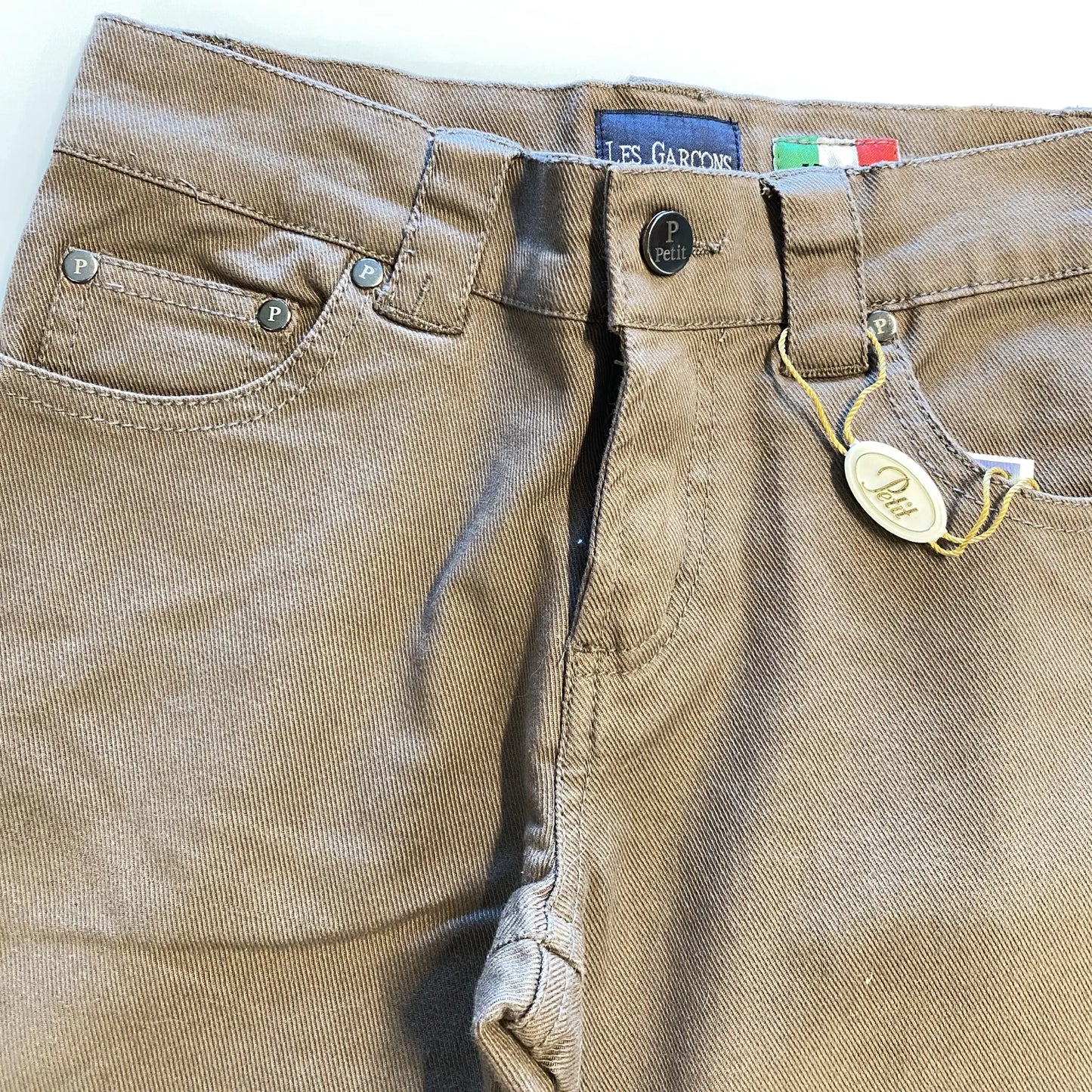 Jeans cotone denim marrone per bambino