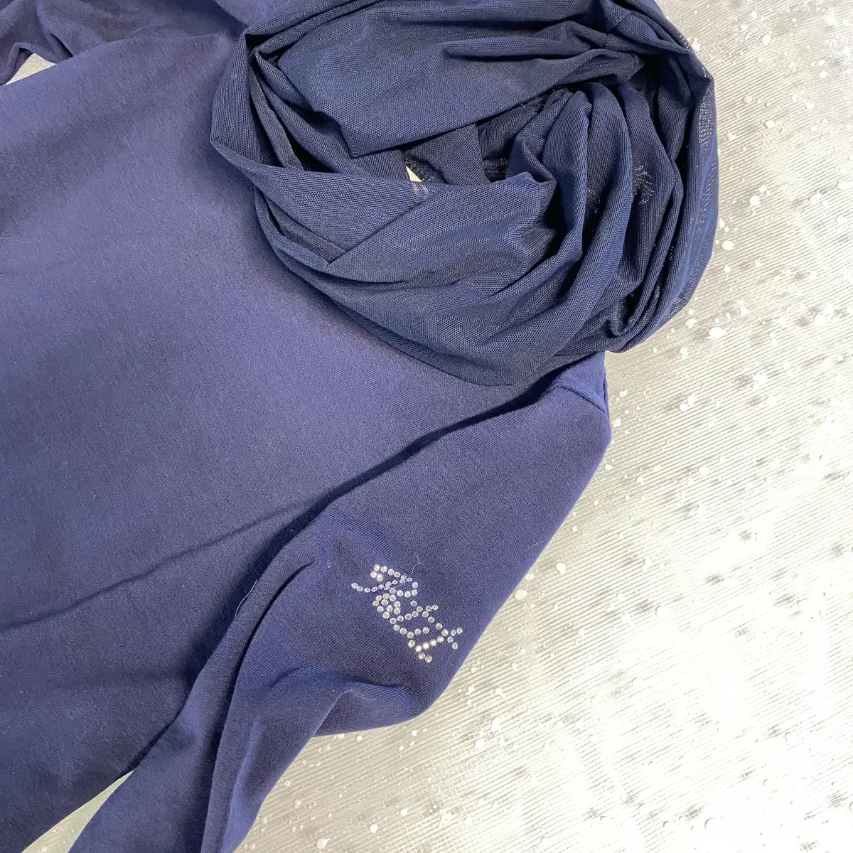 Maglia Blu per bambina con cappuccio in tulle
