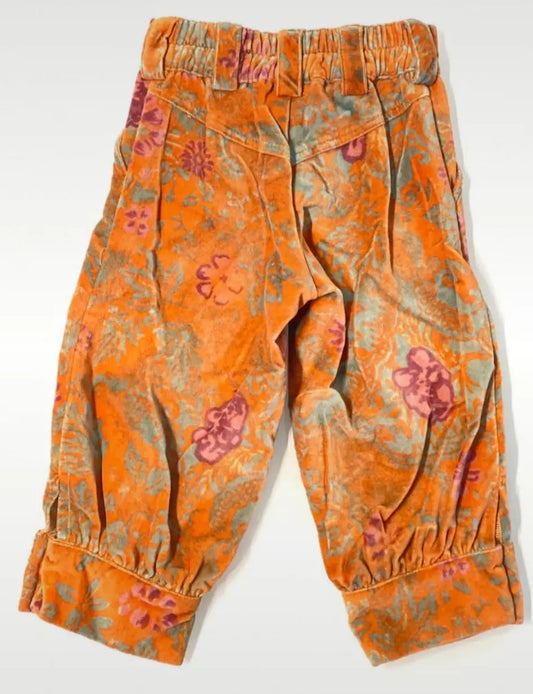 Pantalone Pinocchietto in velluto liscio per bambina