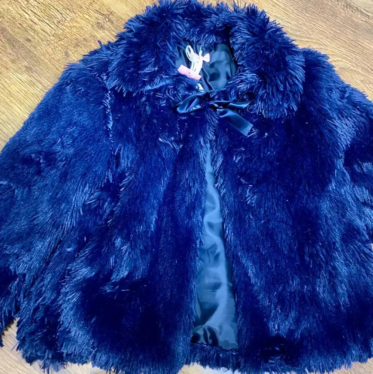Pelliccia blu per ragazza