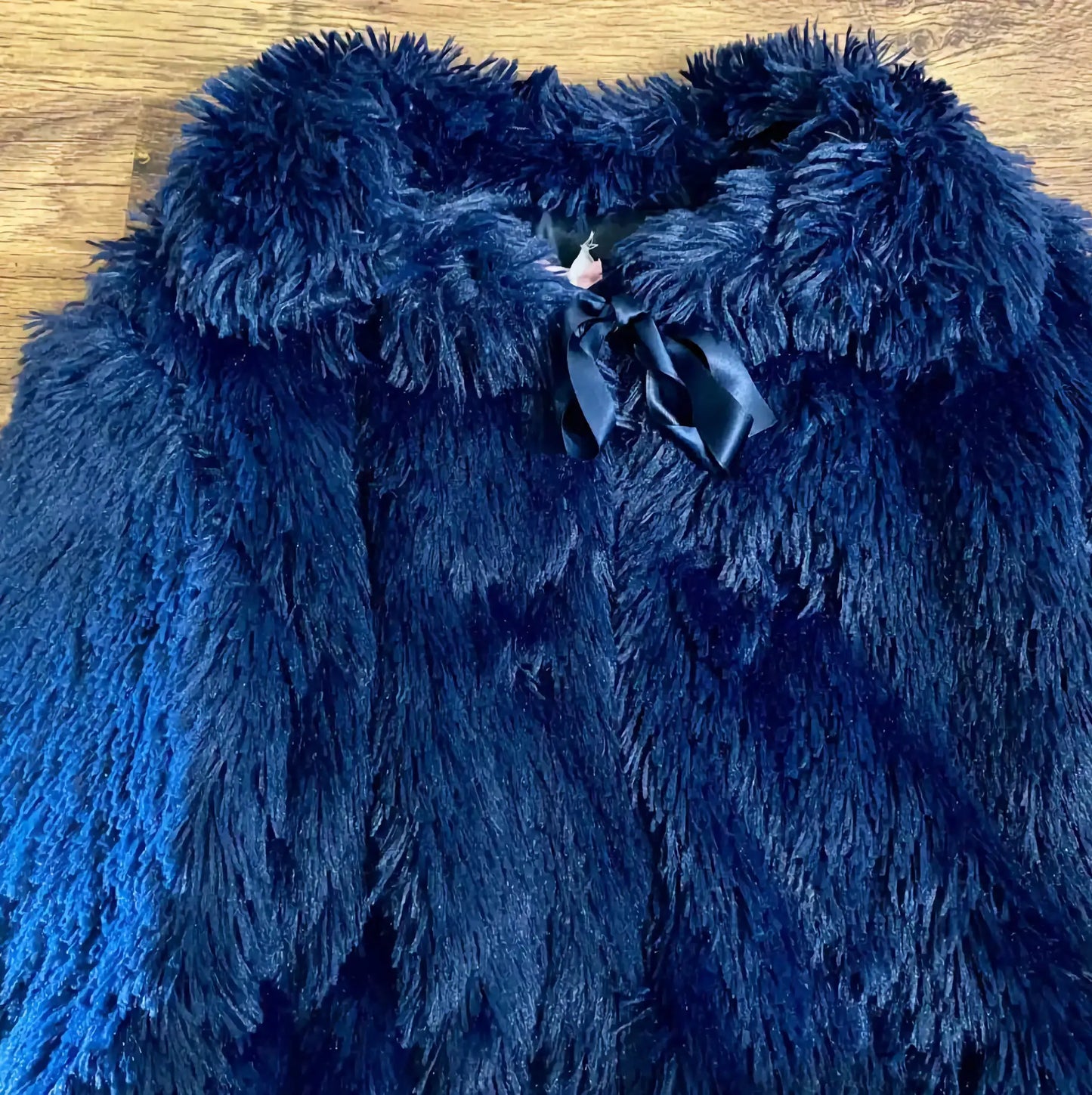 pellicciotto da bambina blu