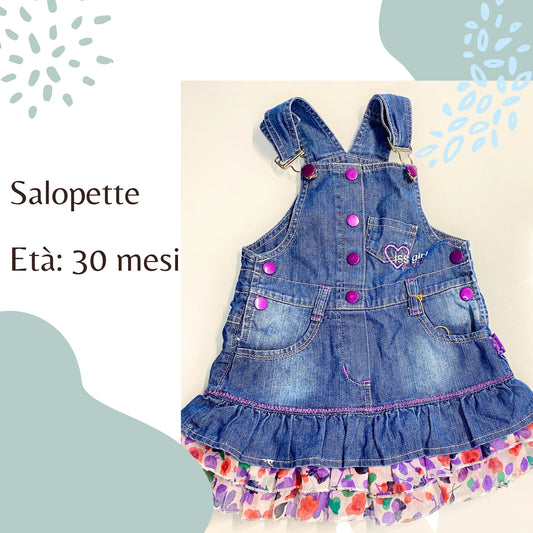 Salopette per bambina con balze