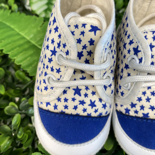 Scarpette da neonato estive con fantasia stelline blu