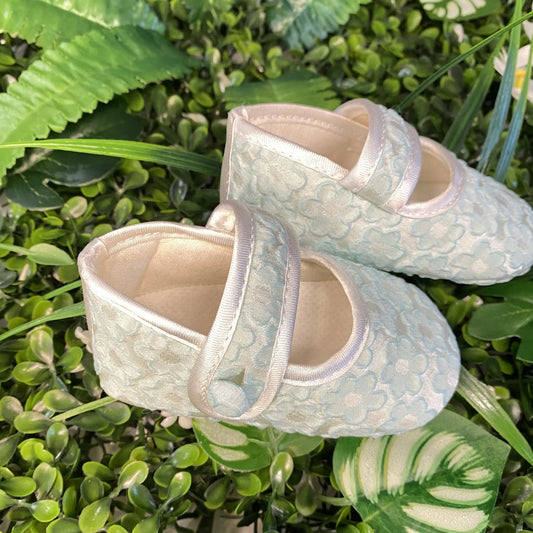 Scarpine eleganti per neonata in tessuto