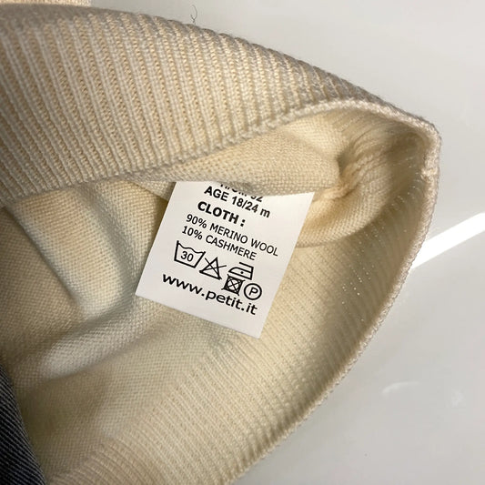 smanicato neonato in lana merino e cachemire in offerta