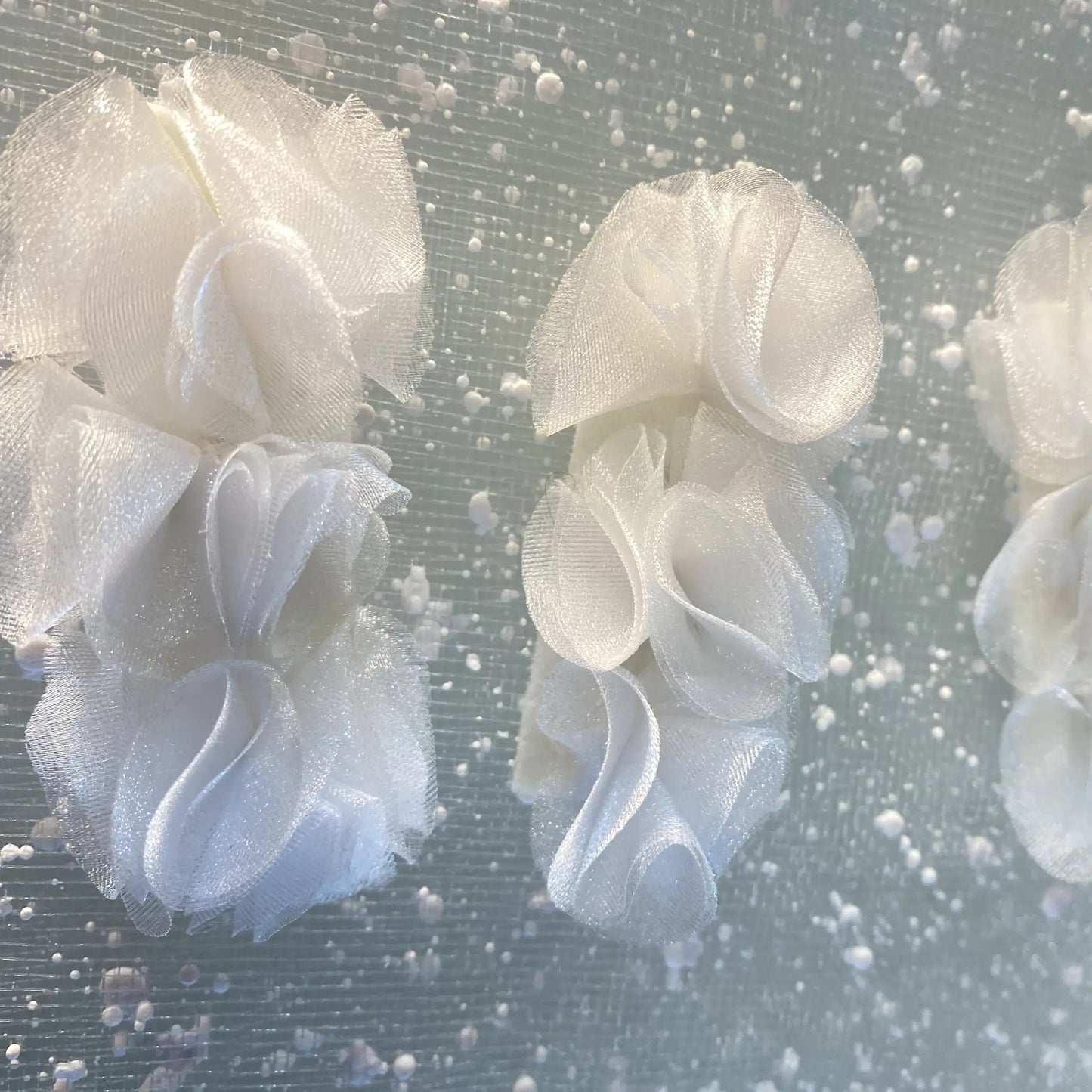 Spille da cerimonia total white con rouches