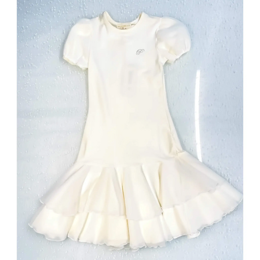 Tubino bianco per bambina felpato in sconto