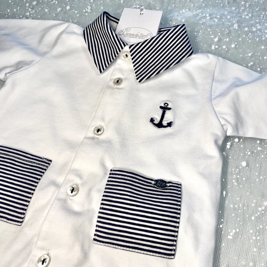 Tutina in caldo cotone fantasia navy