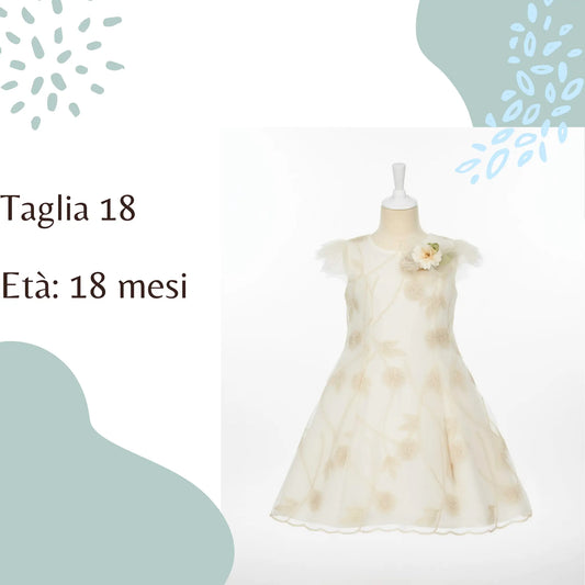 Vestito da Cerimonia per bambina in seta ricamata