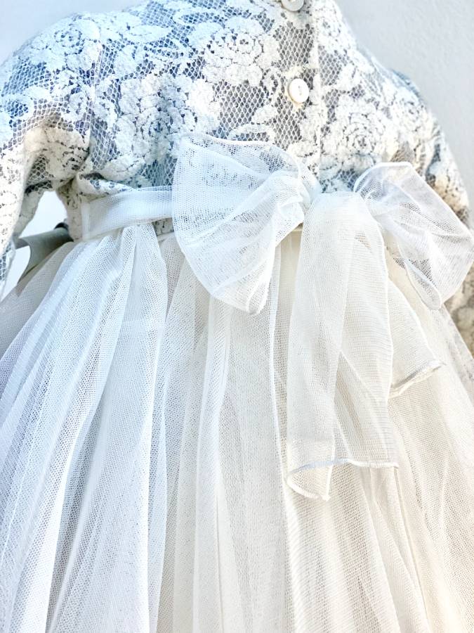 Vestito da cerimonia in tulle e pizzo 6 mesi