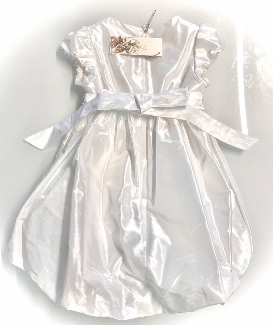 Vestito da damigella in raso e punti luce per bambina