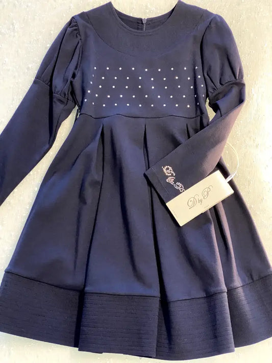 Vestito invernale per bambina di colore blu