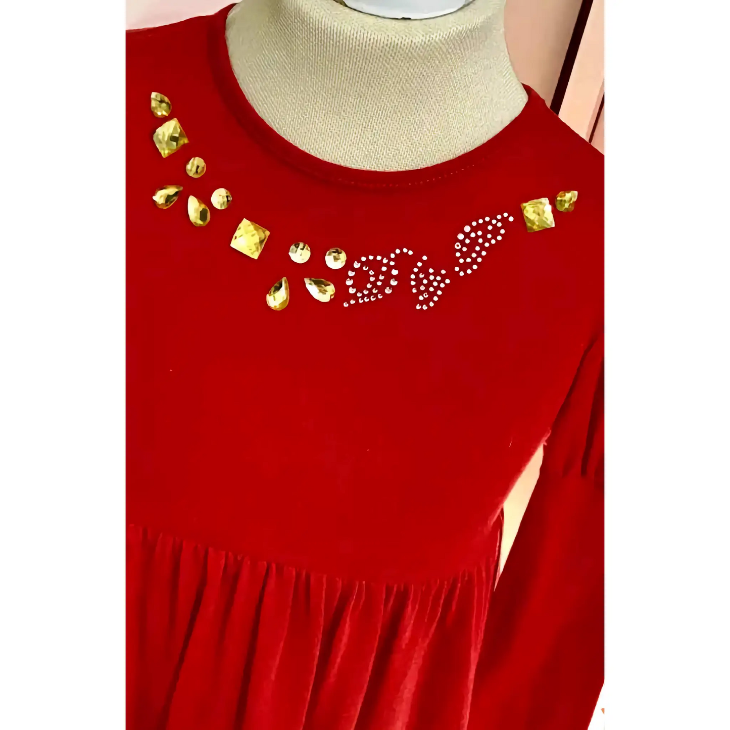 Vestito rosso per feste Natale da bambina