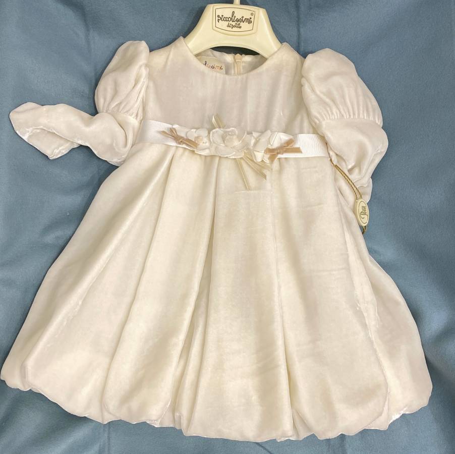 Vestito in velluto bianco per neonata 3, 6 9 mesi
