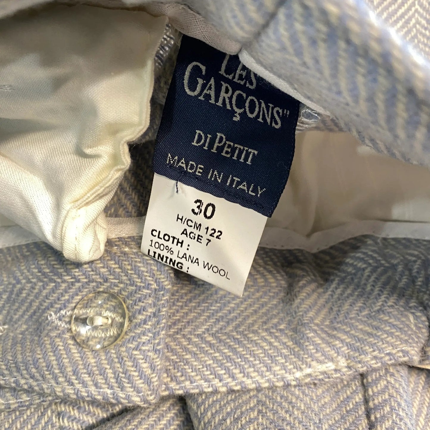 Pantalone 100% Lana Bambino Spina di Pesce