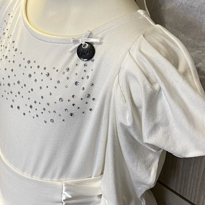 Completo elegante bimba maglia + gonna BIANCO
